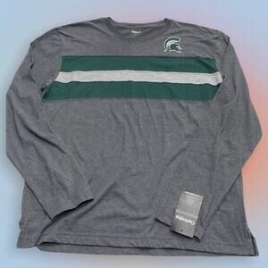 NCAA MICHIGAN STATE SPARTANS Men’s Large Gray Long Sleeve Tee Shirt
